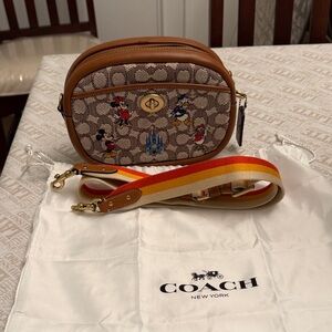 Coach X Disney Camera Bag in Signature Textile Jacquard❤️PRICE FIRM